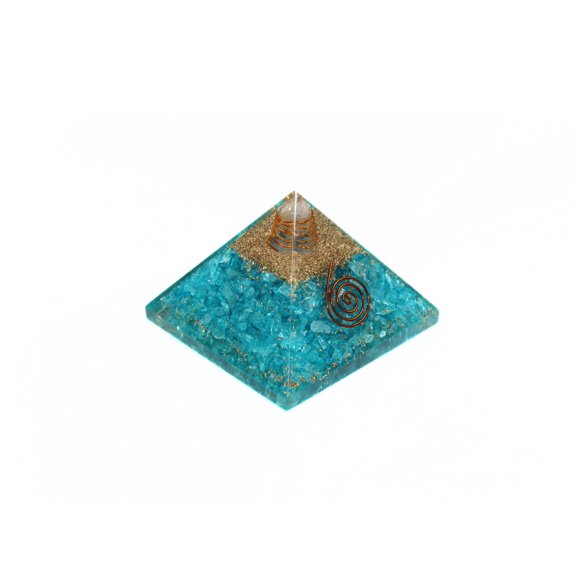 Jet Blue Chakra Orgone Pyramide Livret Gratuit Jet International Thérapie par Cristaux Pierres Précieuses en Cristal Mélange de Cuivre Métal Rare Guérison Énergie Positive