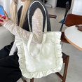 thumbnail image 2 of Hsqqdc Elegant Vintage Hobo Shoulder Bag, French Style Ruffle Large Capacity Tote, 2 of 7