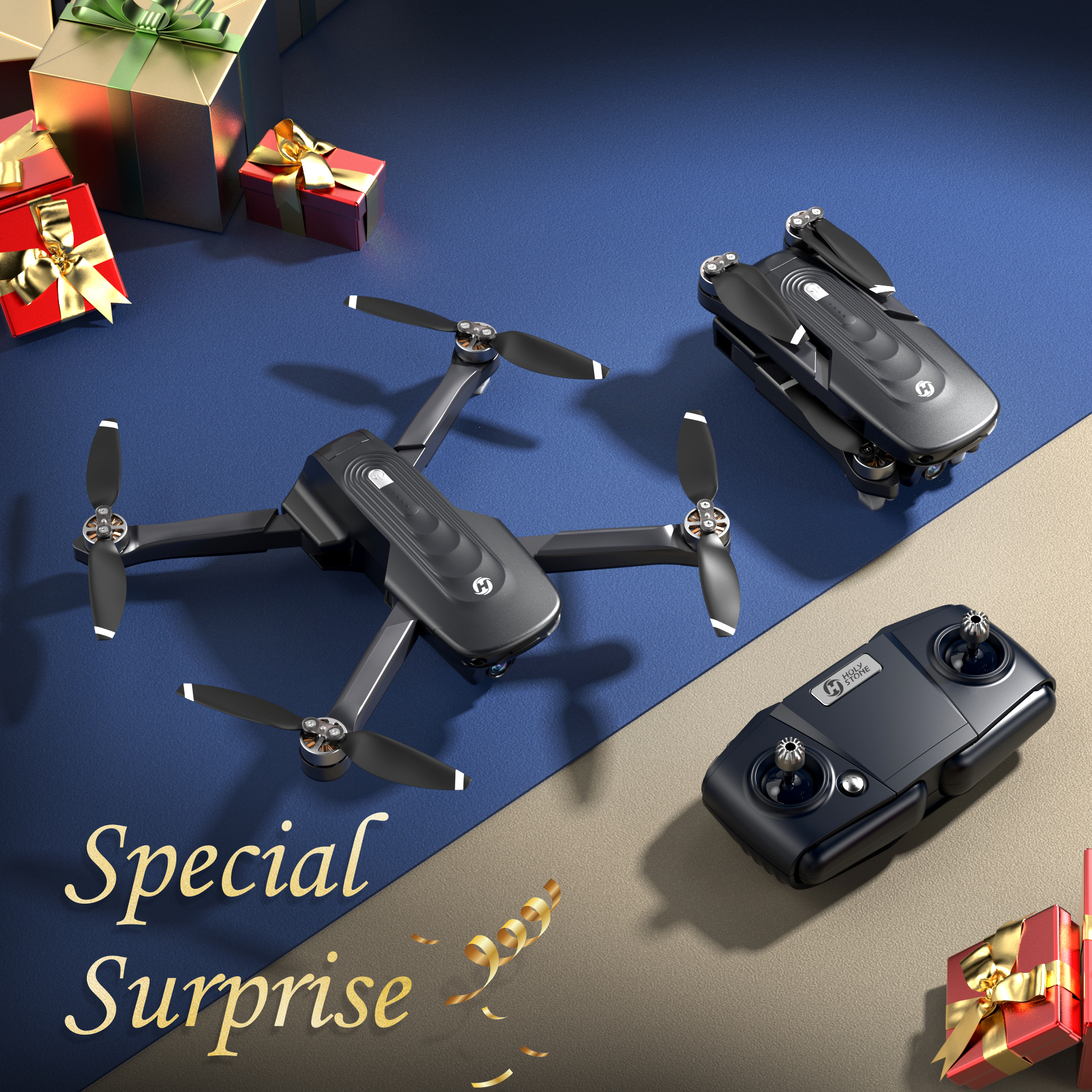 Holy Stone Drone HS175D with 4K Camera for Adults and Beginners, Foldable GPS Drone with Auto Return Home, Follow Me Mode, 2 Batteries Double the Flight Time, Black - image 3 of 8
