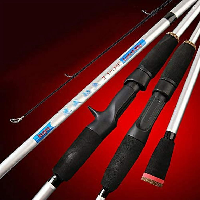 Steel Fishing Rods 65 inch Lightweight Portable Casting Rods Fast Action Baitcasting  Rods Casting Lure Fishing Tackle Carrying Up to 6kg Silver Bend Handle 