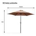 thumbnail image 3 of Ainfox 9ft Patio Umbrella with Push Button Tilt and Crank, Outdoor Sunshade Canopy, Waterproof and UV-Proof, Coffee, 3 of 6