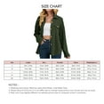 thumbnail image 6 of Women Shirt Jacket Turn Down Collar Single Breasted with Fake Pockets Oversized Jacket Shirt OD Green XXL, 6 of 7