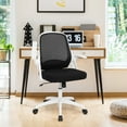 thumbnail image 2 of Costway Mesh Office Chair Adjustable Rolling Computer Desk Chair w/Flip-up Armrest White, 2 of 10