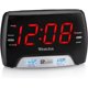 thumbnail image 1 of Radio reloj digital FM Westclox grande con LED rojo de 1,4" con dos puertos de carga USB A y C, brillo ajustable, alarmas duales y temporizador de apagado. Moderno despertador para, 1 of 8
