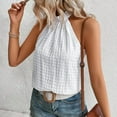 thumbnail image 6 of Fznquz Tank Tops for Women 2025 Halter White Casual Dressy Blouse Sleeveless Work Summer Womens Summer Clothes, 6 of 7
