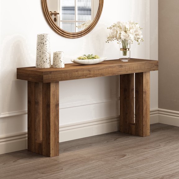 59'' Farmhouse Narrow Entryway Table, Long Wood Console Table, Sofa Table Behind the Couch for Living Room Hallway Entrance