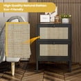 IKIFLY Rattan Nightstand Set of 2, End Side Table with 2 Handmade ...