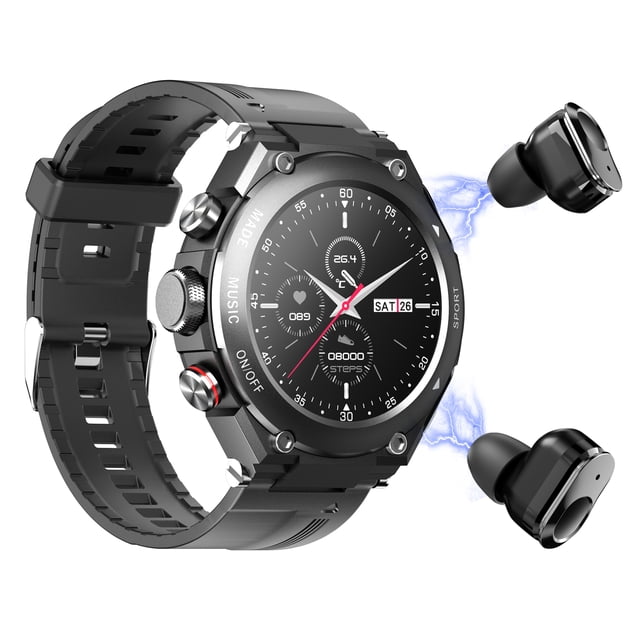 T92 Smart Watch Touch 1.2inch IPS Bluetooth-Compatible 5.0 (Negro)