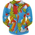 thumbnail image 1 of Wonder Woman - All-Over Logo Juniors Zip Hoodie - Small, 1 of 1