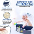 thumbnail image 3 of Bath Kneeler and Elbow Kneeling Rest Pad Set for Baby Bathing ? Waterproof Soft Memory Foam Mat Organizer Pockets Quick Drying Foldable Non-Slip for Baby & Toddler Bath Time Toys Sponge Cloth (Blue), 3 of 8