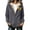 Dark Gray 01, variant on Women's Jacket Hooded Zip Up Sunflower Print Long Sleeve Pockets Casual Fall Winter
