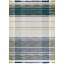 SAFAVIEH Striped Kilim Payton Striped Area Rug, Beige/Teal, 8' x 10'