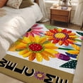 thumbnail image 4 of Area Rugs for Living Room Bedroom, Spring Daisy 4'x6' Rug Washable Carpet Runner Indoor Outdoor, Brown Modern Abstract Art Dots Floral Non Slip Accent Floor Mats Rug for Kitchen, Office, 4 of 8