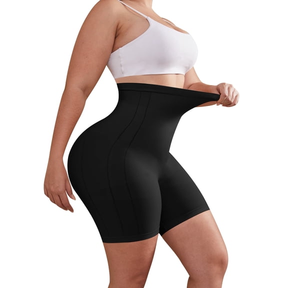 Athlemo Plus Size Seamless Shapewear Shorts for Women Tummy Control Slip Shorts Under Dress Women's Thigh Slimmer High Waisted Shaping Boyshorts