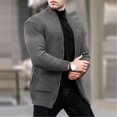 thumbnail image 4 of Manxivoo Cardigan Sweaters for Men Fashion Casual Men's Cardigan Long Sleeved Loose Solid Color Pocket Button Slim Fitting Men's Autumn and Winter New Sweater Mens Cardigan Grey1, 4 of 4