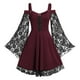 thumbnail image 1 of ICHUANYI Clearance Fashion Sexy Women Patchwork Skull Lace Splicing Long Sleeve Vintage(Wine, XXL) ICHUANYI WER2023080806306, 1 of 6