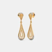 SILBERO INDIA The Airelle Drop Diamond Earrings in 18Kt Yellow Gold (3.951 grams)