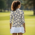 thumbnail image 5 of Uorisanigo Daisy Womens Golf Shirt Quick Dry Casual Fashion Women's 3/4 Sleeve Athletic Golf Shirts Quarter Zip Workout Tops Soft Comfortable Tennis Tops Workout Sports Size 2XL, 5 of 7