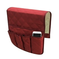 Celectigo Non-Slip Armrest Organizer Cover with 5 Pockets for Recliner Couch – Red