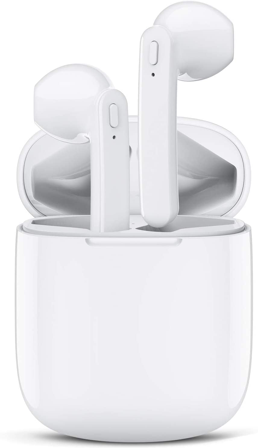 TWS Ear Phones Bluetooth Wireless Ear Buds 5.0 White Headphones 