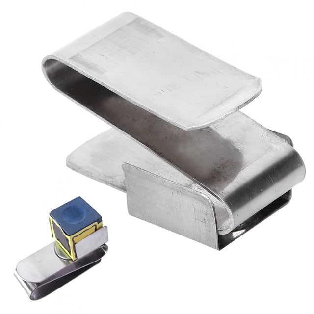OTVIAP Porte-Crayon, Support de Craie de Piscine de Billard Magnétique Clip en Acier Inoxydable Portable de Forme Compacte, Accessoires de Billard
