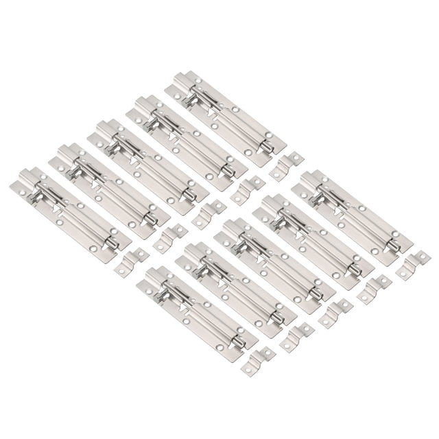 Unique Bargains Door Barrel Bolt Latch 5 Inch, 10 Pack Stainless Steel Security Latch Sliding Bolt