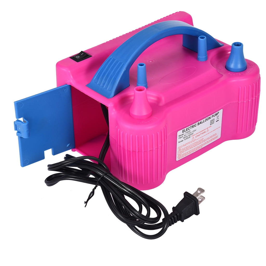 110V 600W Dual Nozzle Air Blower Electric Balloon Inflator Pump with Balloon Set 