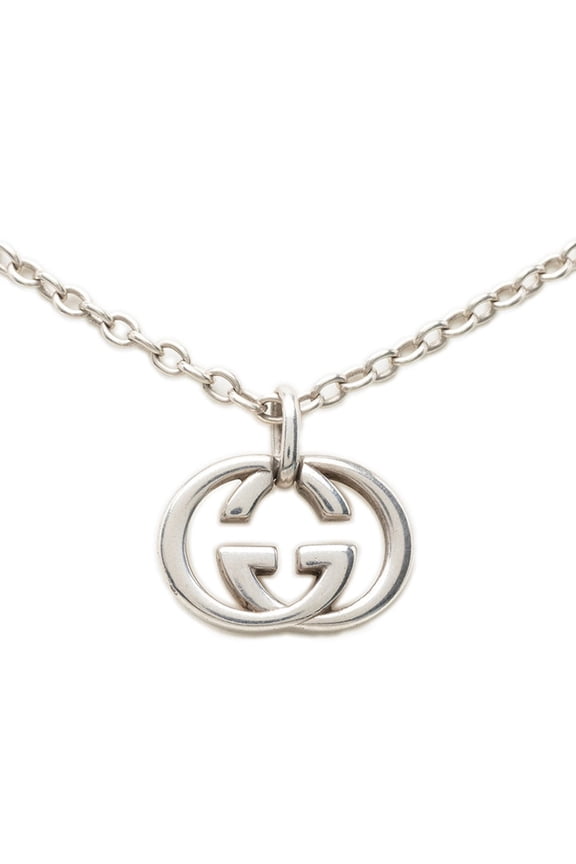 Pre-Owned Gucci Interlocking G Chain Pendant Necklace, SV925 Silver, Women's GUCCI