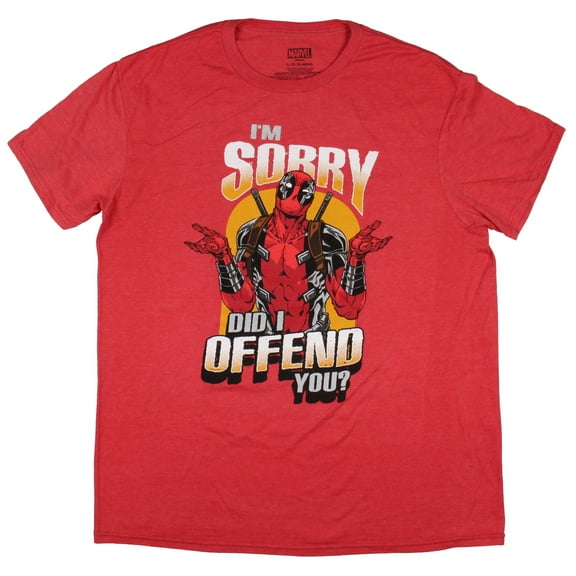 Marvel Men's Deadpool I'm Sorry Did I Offend You Adult Short Sleeve T-Shirt