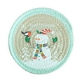 thumbnail image 2 of SDJMa Christmas Pot Holder, 7" Merry Christmas Snowflake Reindeer Snowman Round Cotton Hot Dishes Holder Pads for Xmas Winter Holiday Party Home Table Decoration, 2 of 7