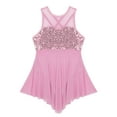 thumbnail image 3 of Sxiwei Kids Girls Sleeveless Shiny Sequins Lyrical Dance Dress High Low Ballet Dress Ballerina Pink 10, 3 of 7