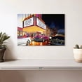 thumbnail image 2 of Elephant Stock Esquire Theatre Wall Art - Horizontal Canvas Wall Art - Living Room Wall Decor - Transportation Canvas - Purple And Orange Decor By Bruce Kaiser - 12" x 8", 2 of 8