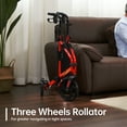 thumbnail image 3 of ZENART Foldable 3 Wheel Rollator Walker Lightweight for Seniors with 10" Wheel, Red, 3 of 6
