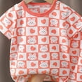 thumbnail image 4 of TOWED22 Toddler Baby Boy Summer Clothes 2 Pieces Cartoon Whale Print Short Sleeve Shirt Top Elastic Waist Shorts Outfits(Pink,12-18 M), 4 of 4