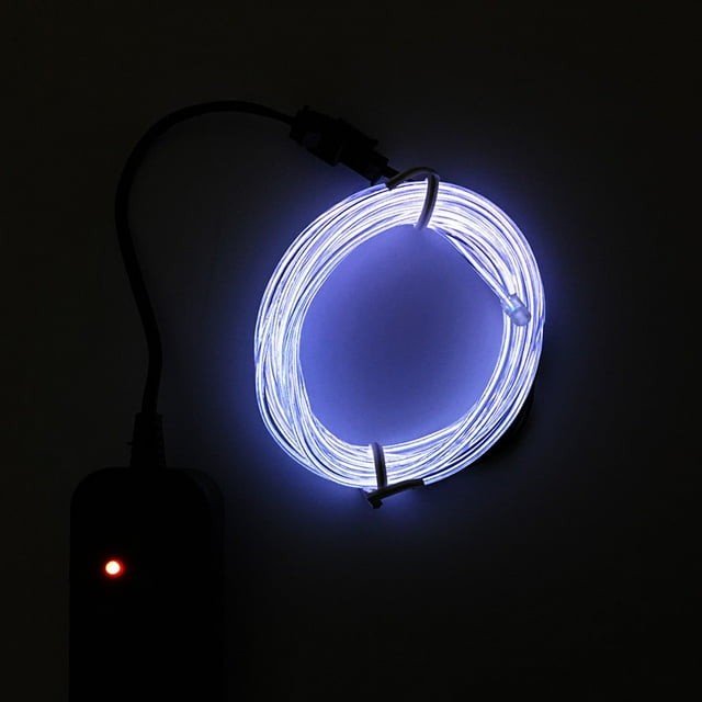 Agiferg 5M Flexible LED Light EL Wire String Strip Rope Glow Decor Neon Lamp USB Controlle