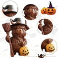 thumbnail image 4 of Happydeer 2Pcs Halloween Highland Cow Resin Figurine Wizard Hat Pumpkin Broom Cattle Statue Sculpture Holiday Party Decoration Ornament (Type B, 2pcs), 4 of 11
