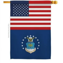 Americana Home & Garden H140717-BO 28 x 40 in. US Air Force House Flag with Armed Forces Double-Sided Decorative Vertical Flags Decoration Banner Garden Yard Gift