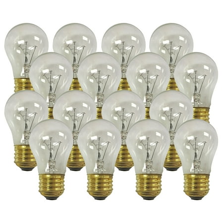 Royal Designs 16 Pack Long Life Appliance Utility Light Bulbs 15-Watt Clear