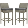 thumbnail image 1 of Modway Tabouret de Bar de Mobilier de Patio Extérieur en Osier à 2 Conduits, Gris Pâle, 1 of 4