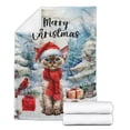 thumbnail image 2 of Merry Christmas Devon Rex Enjoys Catmas Winter Xmas Holiday Cozy Fleece Blanket Cat Lover Kitten Owner Gifts Warm Soft Throw Blanket - 02022, 2 of 5