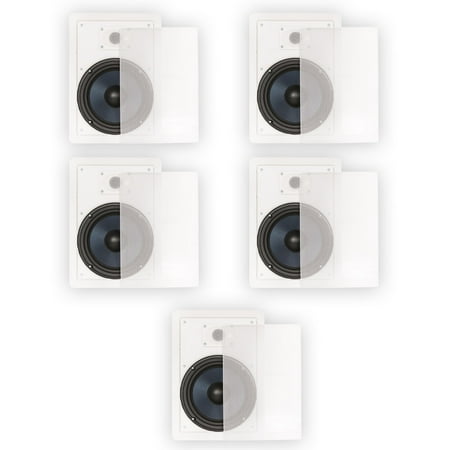 Blue Octave BDW82 In Wall 8" Speakers 2 Way Home Theater Surround Sound 5 Speaker Set