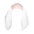 thumbnail image 2 of Peluca de gorro calvo para fiesta de disfraces, peluca con pelo a los lados, larga, calva, científica loca para Halloween, actuación en escenario Blanco, 2 of 8