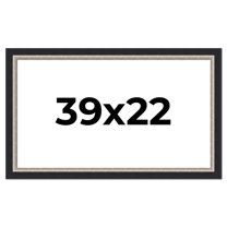 39x22 Frame Black Real Wood Picture Frame Width 2.25 Inches | Interior Frame Depth 0.5 Inches |