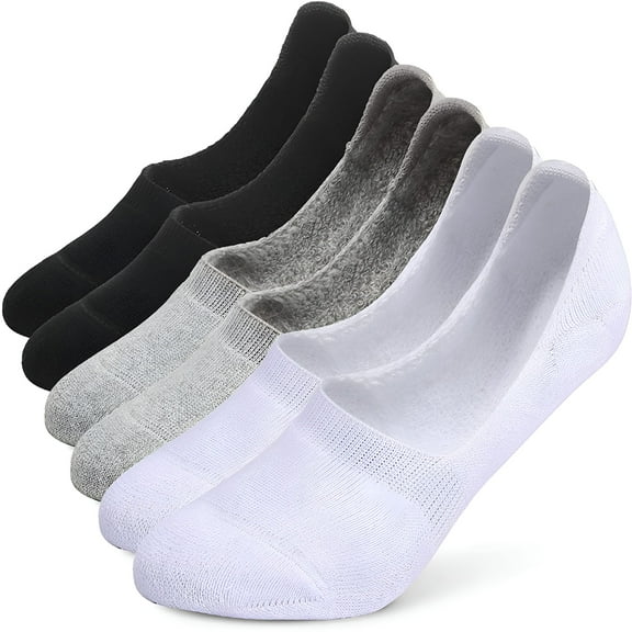 TELOLY Unisex Thick Cushion Athletic Cotton Non Slip Low Cut Flat Liner No Show Socks