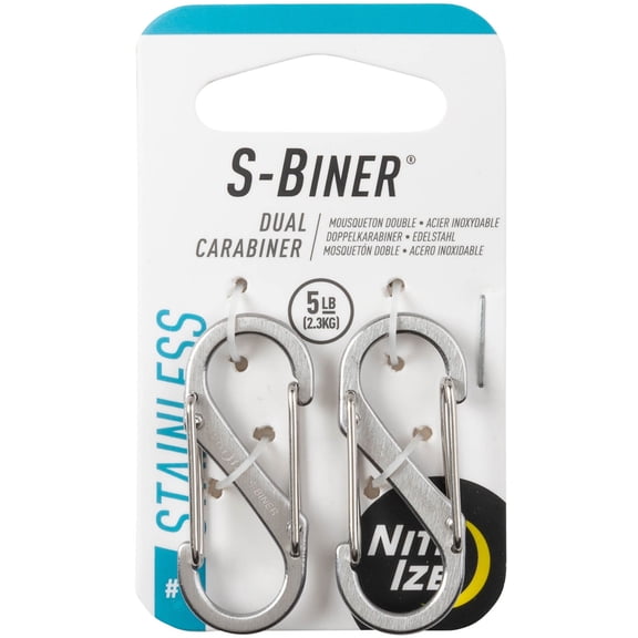 Nite Ize S-Biner® Dual Carabiner Stainless Steel #1 - 2 Pack - Stainless
