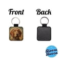 thumbnail image 4 of Wirehaired Vizsla Dog Art Nouveau Faux Leather Square Keychain, 4 of 7