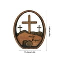 thumbnail image 2 of Escultura de Resurrección de Pascua con forma de cruz de madera con el nombre, 2 of 3
