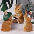 thumbnail image 3 of Easter Rabbit Bunny Figurine Ornament Home Decoration, 3 of 5