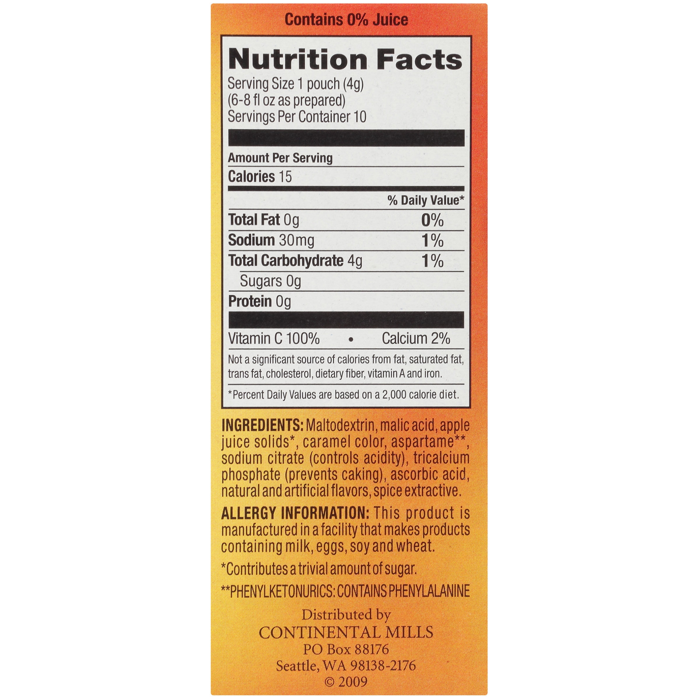Alpine Sugar Free Spiced Apple Cider Instant Drink Mix 10 0 14 Oz Pouches Walmart Com Walmart Com
