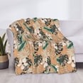 thumbnail image 3 of Yiaed Tropical Leaves Flower Print Blanket Throw Blanket Soft Cozy Flannel Blanket for Home Bed Sofa Couch Chair-60"x50", 3 of 6